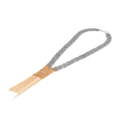 Luxury Dual Tone Tassel Gold Silver Plated Necklace For Women
