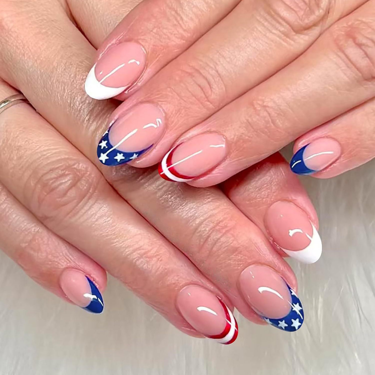 American Flag Finger Nail Pack Of 10 + Extra 14 For Women