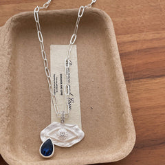 Gold Silver Evil Eye Teardrop Cubic Zirconia Necklace  For Women