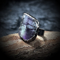 Rows Tone Black Gemstone Crystal Adjustable Ring For Women