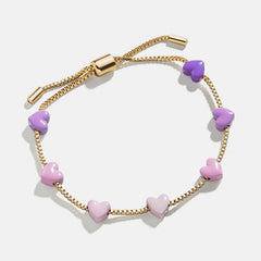 Heart Love 18K Gold Anti Tarnish Adjustable Bracelet For Women