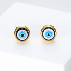 Evil Eye 18K Gold Stainless Steel Anti Tarnish Stud Earring For Women