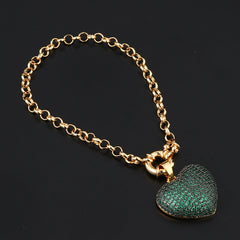 Multi Color Heart Cubic Zirconia Anti Tarnish Copper Bracelet Women