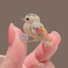 Multi Color Butterfly Gold Cubic Zirconia Copper Brooch For Women