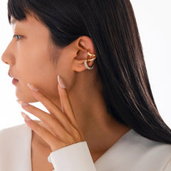 Studded 18K Gold Rhinestone Ear Cuff Earring Combo Pack Of 3 For Women