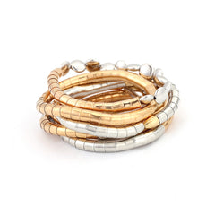 Gold Silver Layered Plain Bracelet Wrist Wear For Women