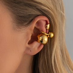 Gold Modern Sculptural Ear Cuff Earrings For Women