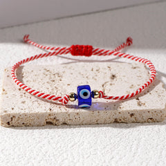Multi Color Evil Eye Sqaure  Beads Bracelet Wrist Wear For Women