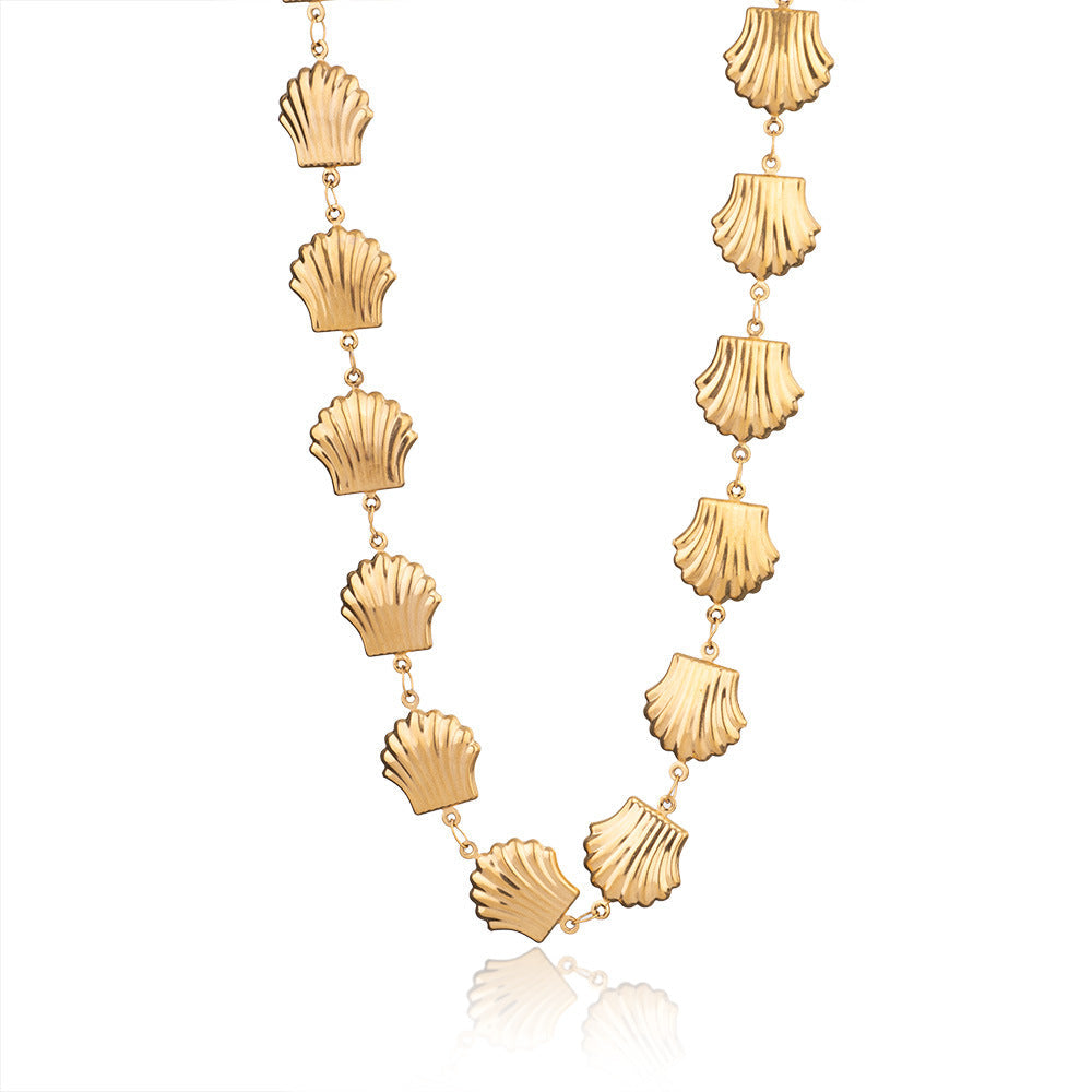 Ocean Shell Flower Evil Eye Beads Multi Thread Necklace For Women