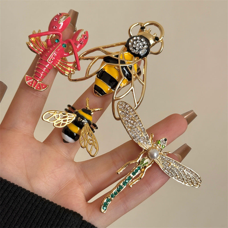 Dragonfly 18K Gold Crystal Cubic Zirconia Free Size Ring For Women