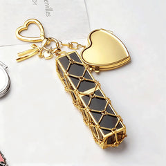 Gold Heart Enamel Key Chains  For Women