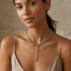 Gold Silver Links Cuban Anti Tarnish Stainless Steel Necklace For Women