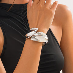 Gold Silver Stylish Gold Silver Plated Plain Cuff & Kada For Women