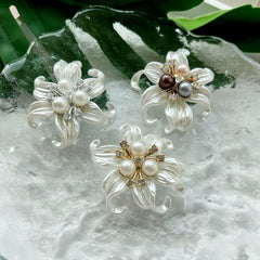 Multi Color Classic Floral Gold Silver Plated Pearl Brass Button Cover