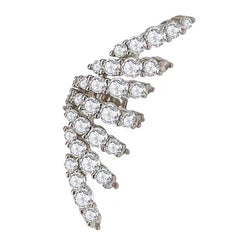 Geometric Cubic Zirconia 18K Gold Silver Single Ear Cuff Earring Women