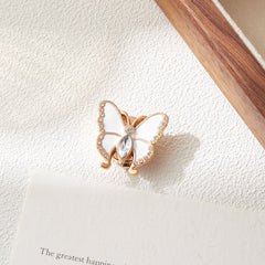 Luxury Butterfly Design Gold Plated CZ Brass Anti Tarnish Button Cover