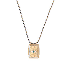 Evil Eye Cubic Zirconia 18K Gold White Thread Anti Tarnish Necklace Pendant For Women