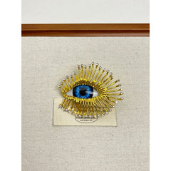 Eyelash Evil Eye Blue 18K Gold Cubic Zirconia Adjustable Ring For Women Group1