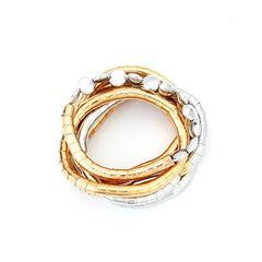Gold Silver Layered Plain Bracelet Wrist Wear For Women