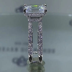 Square Solitaire Cubic Zirconia Silver Anti Tarnish Ring For Women