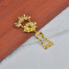 Gold Evil Eye Rhinestone Brooch For Women