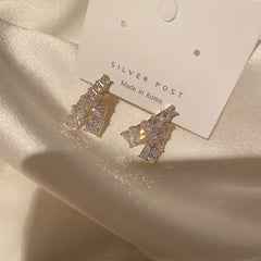 Solitaire Gold Plated Cubic Zirconia Rhinestone Alloy Stud Earrings