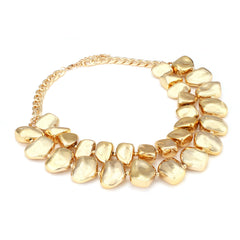 Designer Dual Tone Layered Gold Silver Plated Alloy Necklace For Women