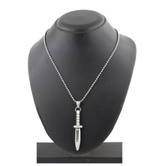 Knife Dagger Silver Stainless Steel Gift Pendant Chain Necklace