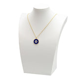 Evil Eye Enamel Blue 18K Gold Brass Anti Tarnish Pendant Chain For Women