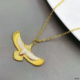 Flying Eagle Cubic Zirconia Silver 18K Gold Anti Tarnish Pendant Chain For Women