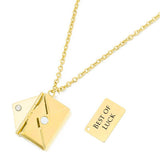 Envelope Engrave Custom Personalized Stainless Steel Necklace Pendant Chain For Women