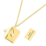 Envelope Engrave Custom Personalized Stainless Steel Necklace Pendant Chain For Women