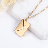 Envelope Engrave Custom Personalized Stainless Steel Necklace Pendant Chain For Women