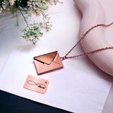 Envelope Engrave Custom Personalized Stainless Steel Necklace Pendant Chain For Women