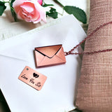 Envelope Engrave Custom Personalized Stainless Steel Necklace Pendant Chain For Women