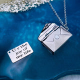 Envelope Engrave Custom Personalized Stainless Steel Necklace Pendant Chain For Women