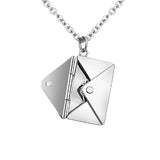 Envelope Engrave Custom Personalized Stainless Steel Necklace Pendant Chain For Women