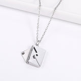 Envelope Engrave Custom Personalized Stainless Steel Necklace Pendant Chain For Women