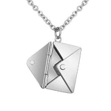 Envelope Engrave Custom Personalized Stainless Steel Necklace Pendant Chain For Women