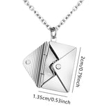 Envelope Engrave Custom Personalized Stainless Steel Necklace Pendant Chain For Women