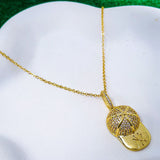 NBA Cap Cubic Zirconia 18K Gold Copper Pendant Chain For Women