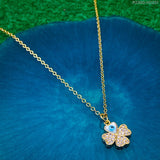 Clover Flower Mother of Pearl Evil Eye 18K Gold Pendant chain for Women
