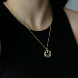 Star Saturn Planet Cubic Zirconia 18K Gold Anti Tarnish Pendant Chain For Women