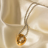 Heart Pearl 18K Gold Silver Stainless Steel Anti Tarnish Necklace Pendant Chain For Women
