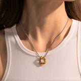 Heart Pearl 18K Gold Silver Stainless Steel Anti Tarnish Necklace Pendant Chain For Women