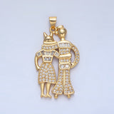 Love Couple Cubic Zirconia 18K Gold Anti Tarnish Pendant Chain For Women