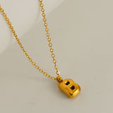 Customized Personalized Bold Initial Letter A 18K Gold Stainless Steel Penda80nt Chain For Women