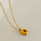 Customized Personalized Bold Initial Letter A 18K Gold Stainless Steel Penda80nt Chain For Women