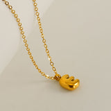 Customized Personalized Bold Initial Letter A 18K Gold Stainless Steel Penda80nt Chain For Women