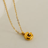 Customized Personalized Bold Initial Letter A 18K Gold Stainless Steel Penda80nt Chain For Women